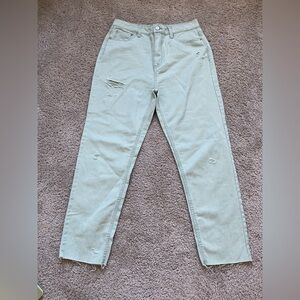 nobo sage light green jeans size 9 high waist/rise